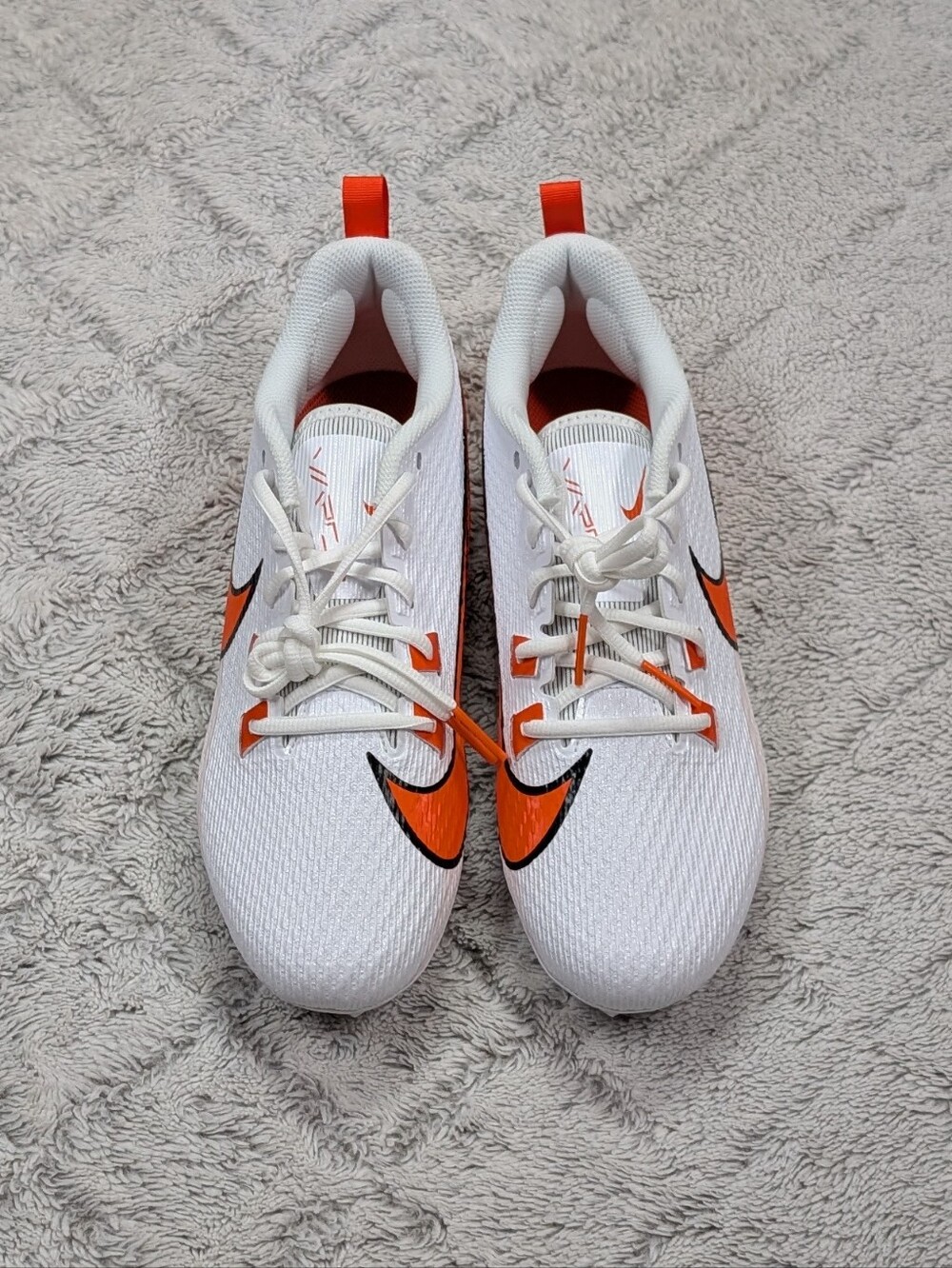 Nike Vapor Edge Speed 360 2 White Orange Football Cleats Mens 9 FQ4045-100 NEW - Picture 2 of 6